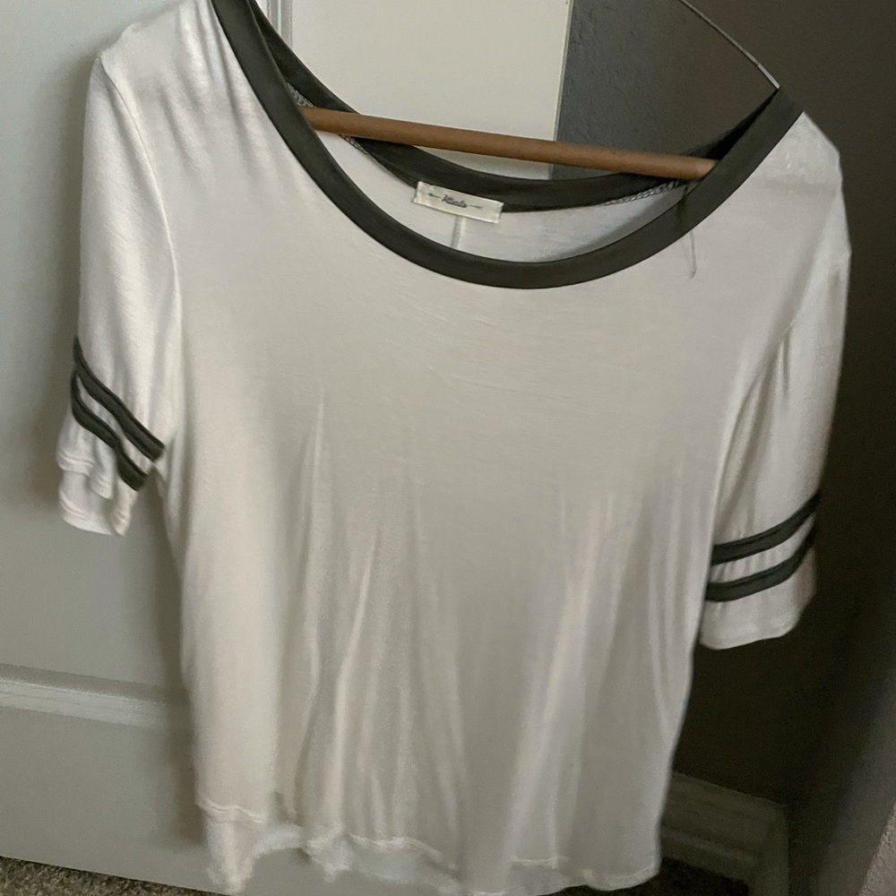 White and green oversized shirt